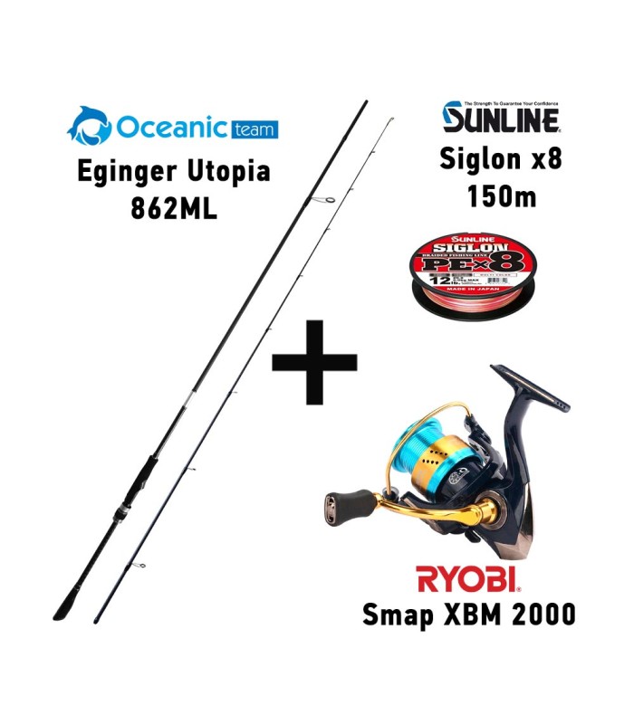 Combo Eging Oceanic Team Eginger Utopia 862ML + Ryobi Smap XBM + Sunline Siglon Braided Fishing Line x8 150m  - tokatlis.gr
