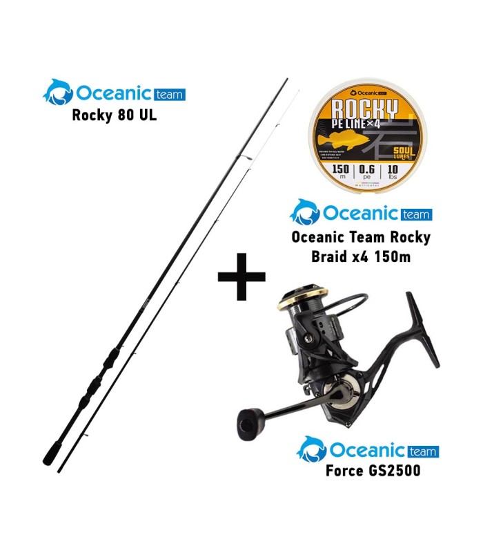 Combo LRF Oceanic Team Rocky 80UL + Oceanic Team Force GS2500 + Oceanic Team Rocky Braid x4 150m - tokatlis.gr
