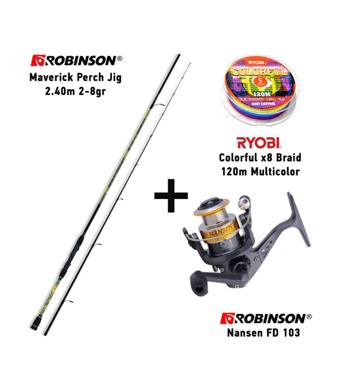 Combo LRF Robinson Maverick 240 2-8gr + Robinson Nansen FD 103 + Ryobi Colorful x8 120m - tokatlis.gr