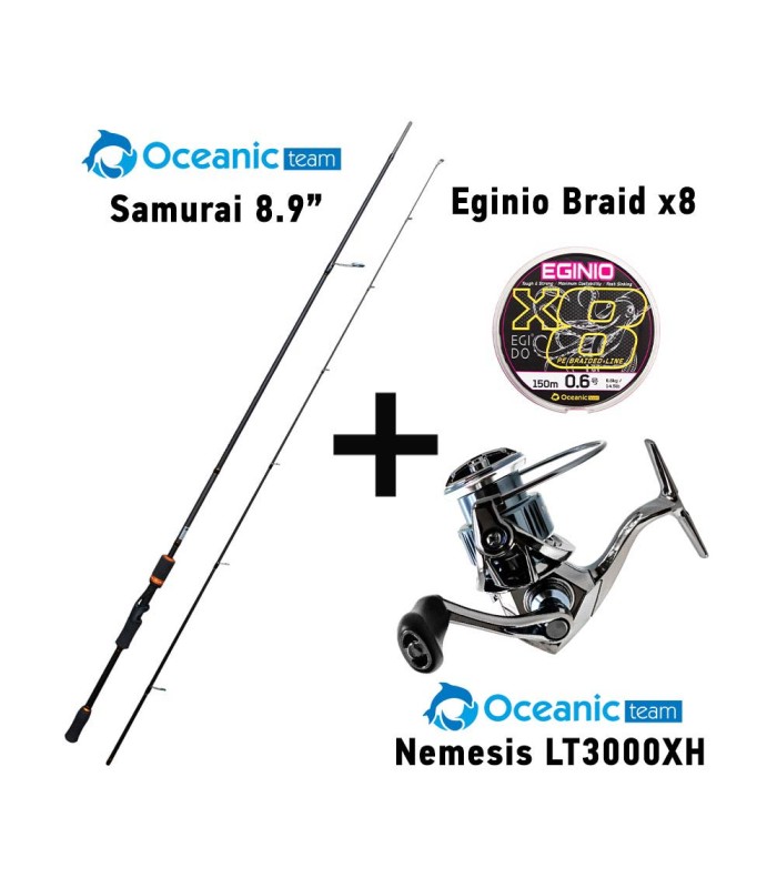 Combo Eging Oceanic Team Samurai + Oceanic Team Nemesis LT3000XH + Nήμα Oceanic Team Eginio - tokatlis.gr