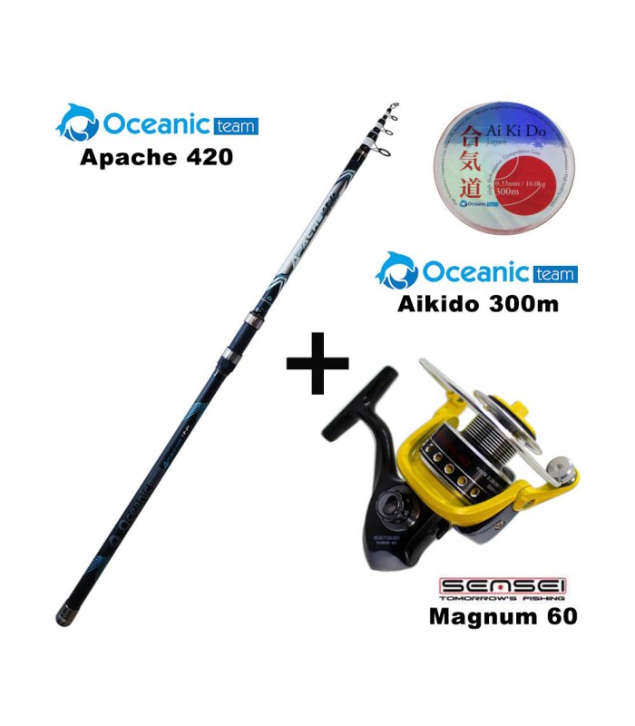 Combo Surf Casting Oceanic Apache 420 + Sensei Magnum 60 + Oceanic Aikido 300m - tokatlis.gr