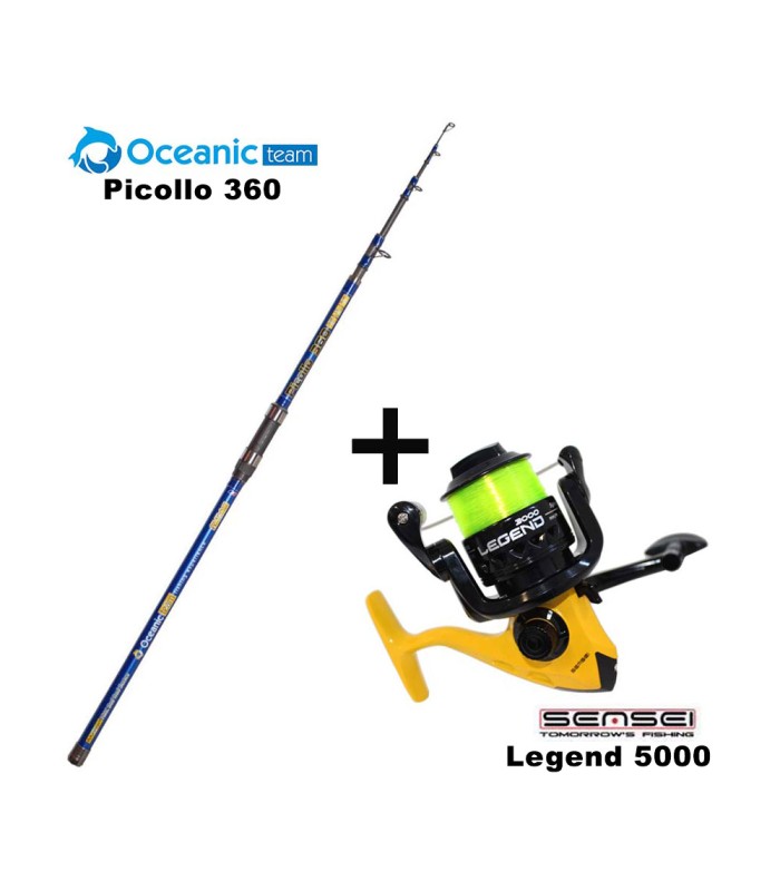 Combo Surf Casting Oceanic Team Piccollo 360 + Sensei Legend 5000 - tokatlis.gr