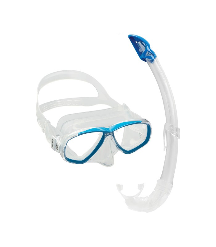 Cressi Set Perla Silicone Mask + Mexico Snorkel Clear/Blue - Μάσκα + Αναπνευστήρα - tokatlis.gr