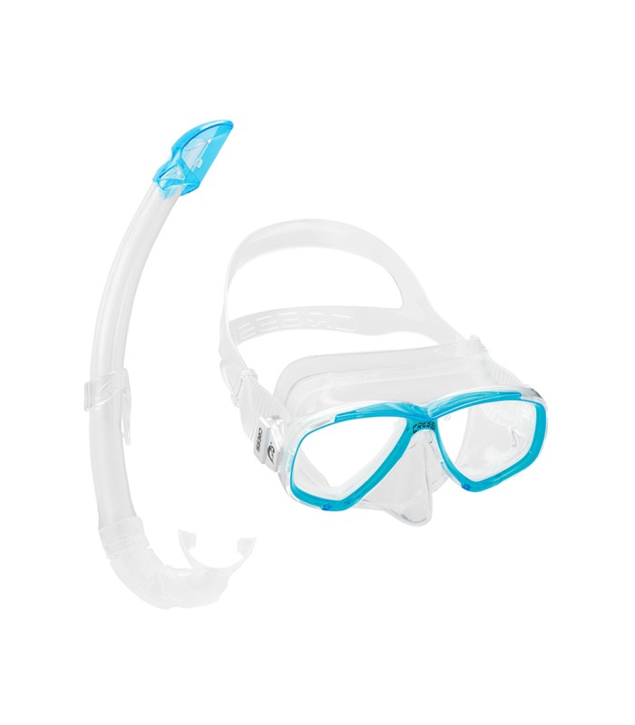 Cressi Set Perla Silicone Mask + Mexico Snorkel Clear/Aquamarine - Μάσκα + Αναπνευστήρας - tokatlis.gr